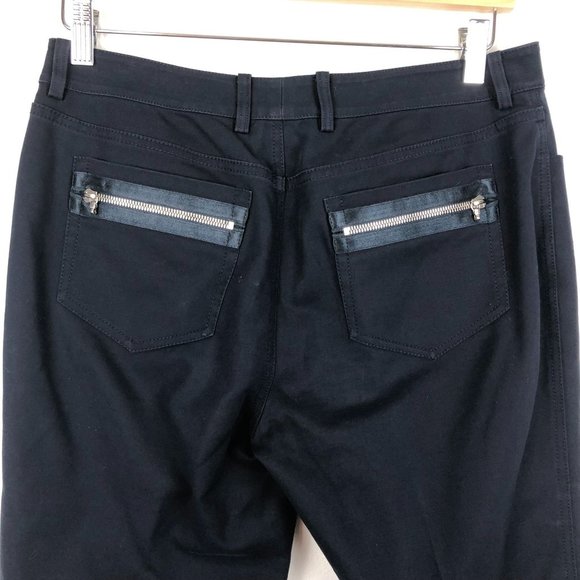 SoCa St. John Mid-Rise Navy Blue Crop Ankle Pants Zipper Pocket Trousers 8 - Picture 5 of 10